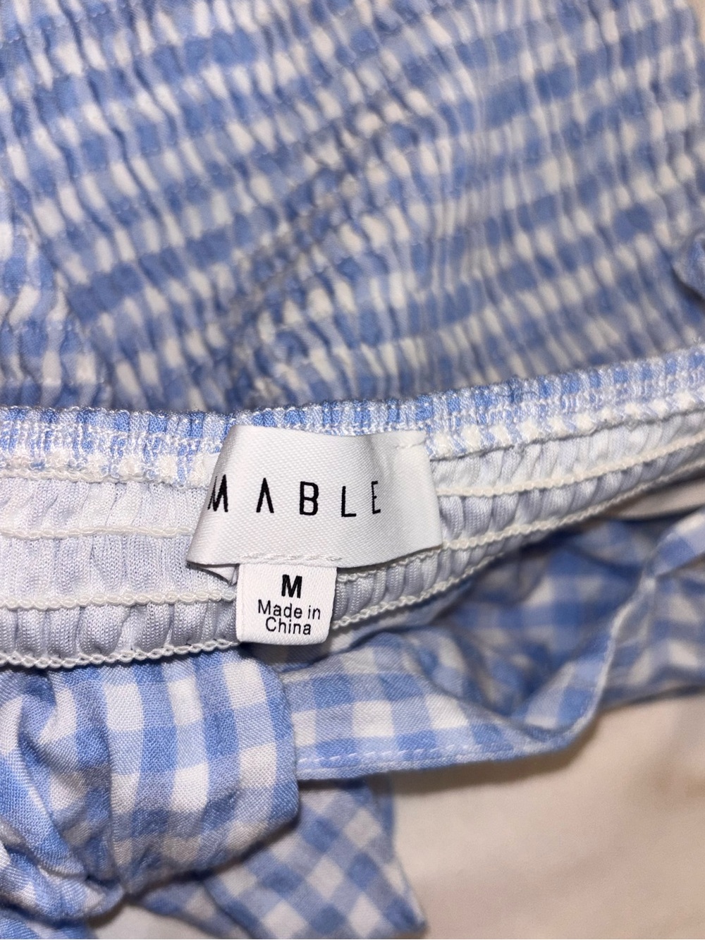 Blue Gingham Tie-Front Mini Dress - Picture 7 of 7